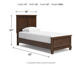 Danabrin Twin Panel Bed with Mirrored Dresser, Chest and 2 Nightstands in Brown from Ashley Furniture - Luna Furniture