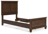 Danabrin Twin Panel Bed with Mirrored Dresser and Chest in Brown from Ashley Furniture - Luna Furniture