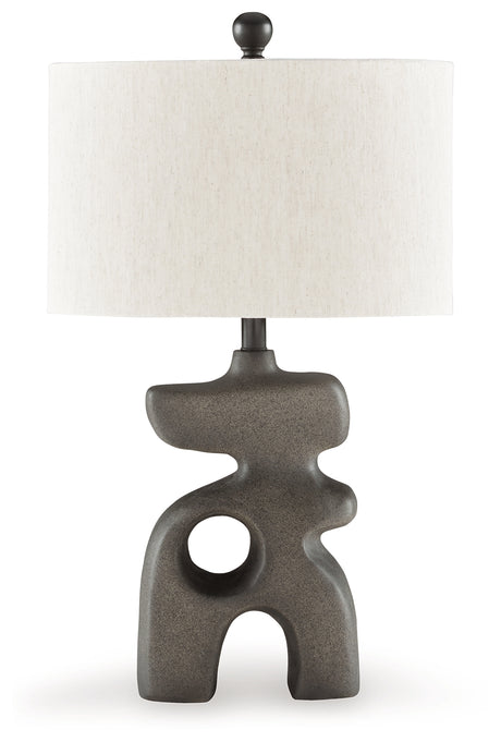 Danacy 2-Piece Table Lamp Set in Distressed Black from Ashley - Luna Furniture