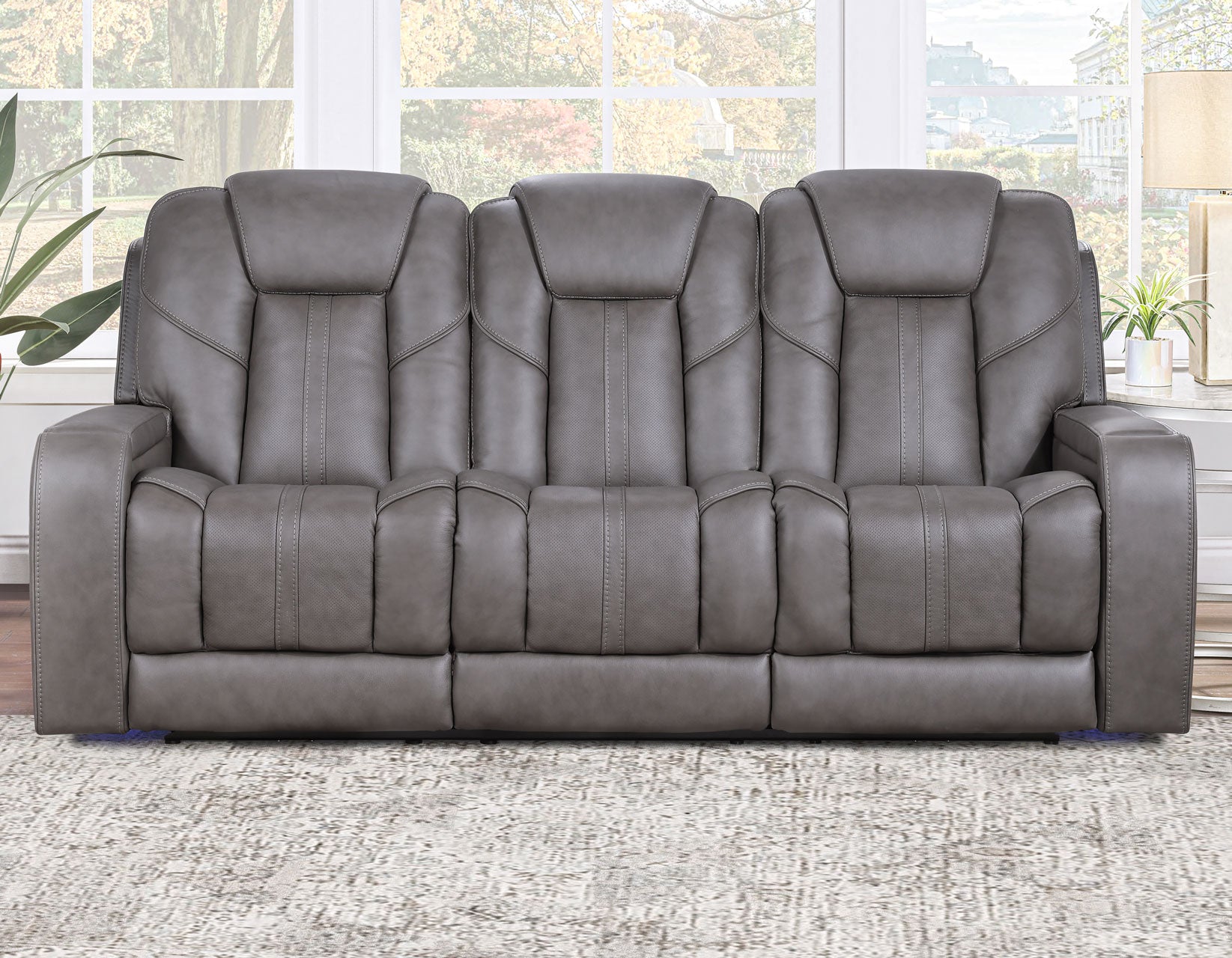 Daniel 3-Piece Triple Power Leather Reclining Home Theater Set