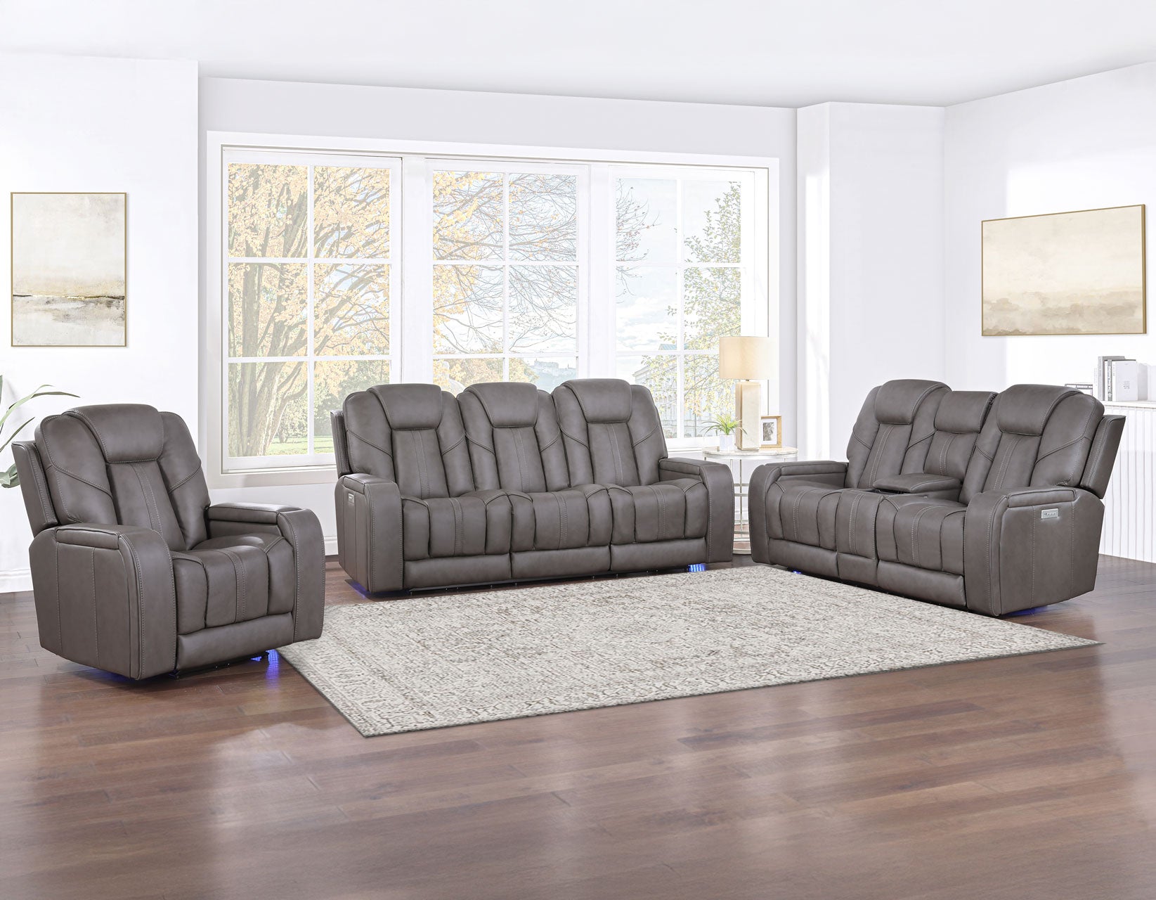 Steve Silver Daniel Triple Power Home Theater Leather Recliner