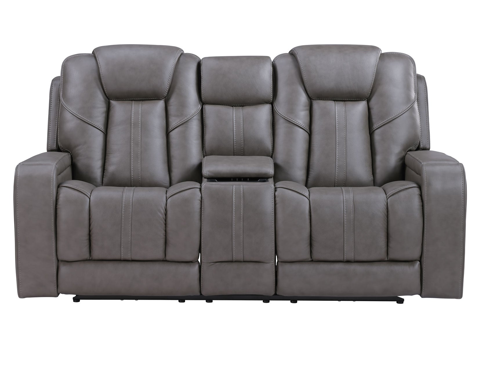 Daniel Triple Power Home Theater Leather Reclining Console