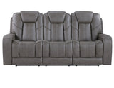 Daniel Triple Power Home Theater Leather Reclining Sofa with Drop-Down Control Console, Built-in Speakers & Vibration, Heat, and Massage from Steve Silver - Luna Furniture