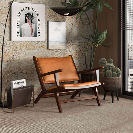 Daniel Tan Leather Arm Chair from Ashcroft Furniture - Luna Furniture