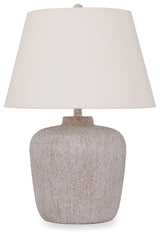 Danry 2-Piece Table Lamp Set in Distressed Cream from Ashley - Luna Furniture