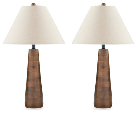 Danset 2-Piece Table Lamp Set in Brown from Ashley - Luna Furniture