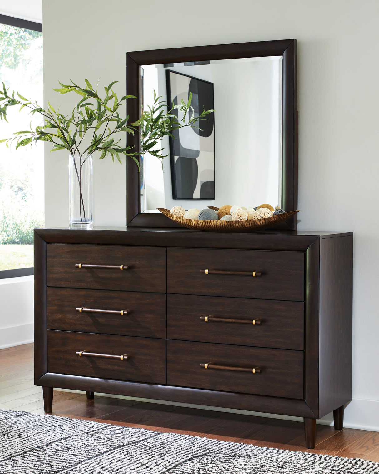 Dantenton Queen Panel Bed, Dresser and Mirror from Ashley Furniture - Luna Furniture