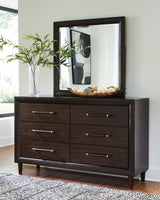 Dantenton Queen Panel Bed, Dresser and Mirror from Ashley Furniture - Luna Furniture