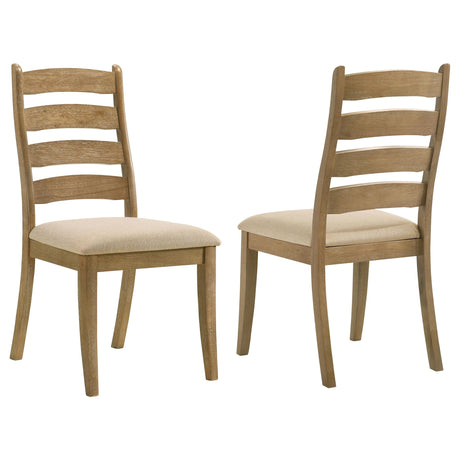 Danvers Brown Oak Ladder Back Dining Side Chair, Set of 2 from Coaster - Luna Furniture
