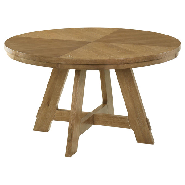 Danvers Brown Oak Round 54-inch Wood Dining Table