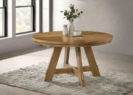 Danvers Brown Oak Round 54-inch Wood Dining Table from Coaster - Luna Furniture