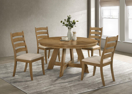 Danvers Brown Oak Round 54-inch Wood Dining Table from Coaster - Luna Furniture