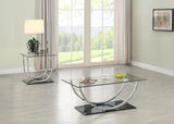Danville Chrome 2-Piece Glass Top Coffee and End Table Set from Coaster - Luna Furniture