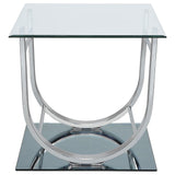 Danville Chrome 3-Piece Glass Top Coffee and End Table Set from Coaster - Luna Furniture