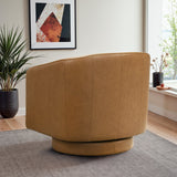 Danville Tan Leather Swivel Chair from Ashcroft Furniture - Luna Furniture