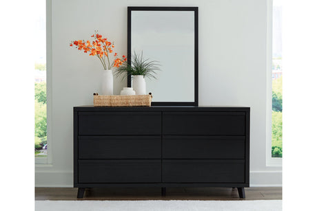 Danziar Black Dresser and Mirror from Ashley - Luna Furniture