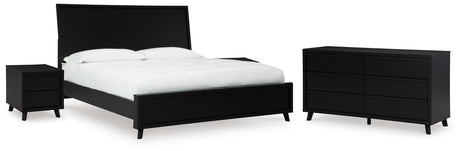 Danziar Black King Panel Bed, Dresser and 2 Nightstands from Ashley - Luna Furniture