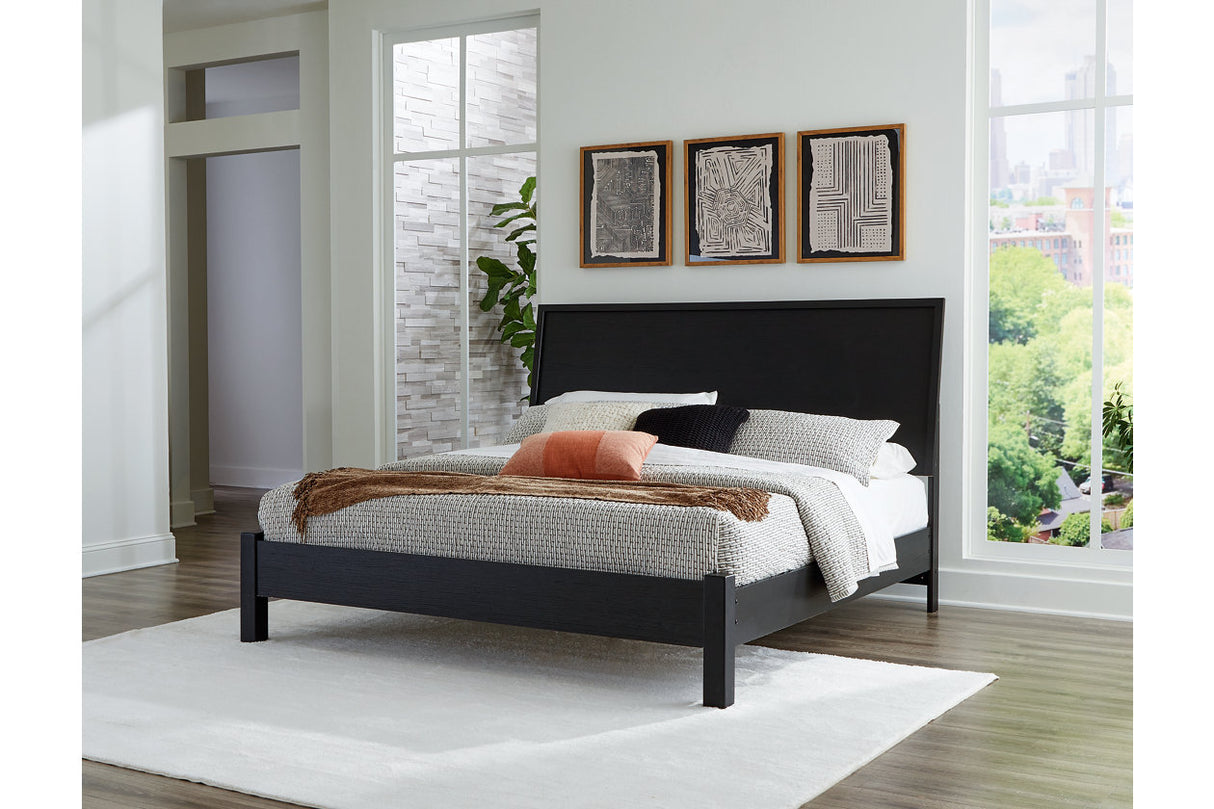 Danziar Black King Platform Bed from Ashley Furniture - Luna Furniture