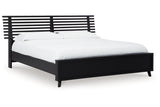Danziar Black King Slat Framed Platform Bed from Ashley Furniture - Luna Furniture