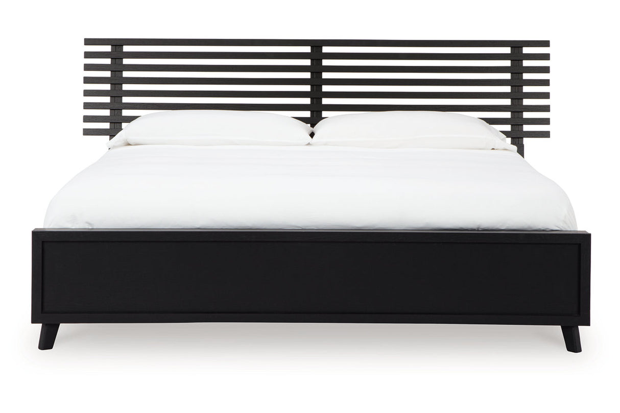 Danziar Black King Slat Framed Platform Bed from Ashley Furniture - Luna Furniture