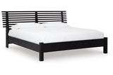 Danziar Black King Slat Platform Bed from Ashley Furniture - Luna Furniture
