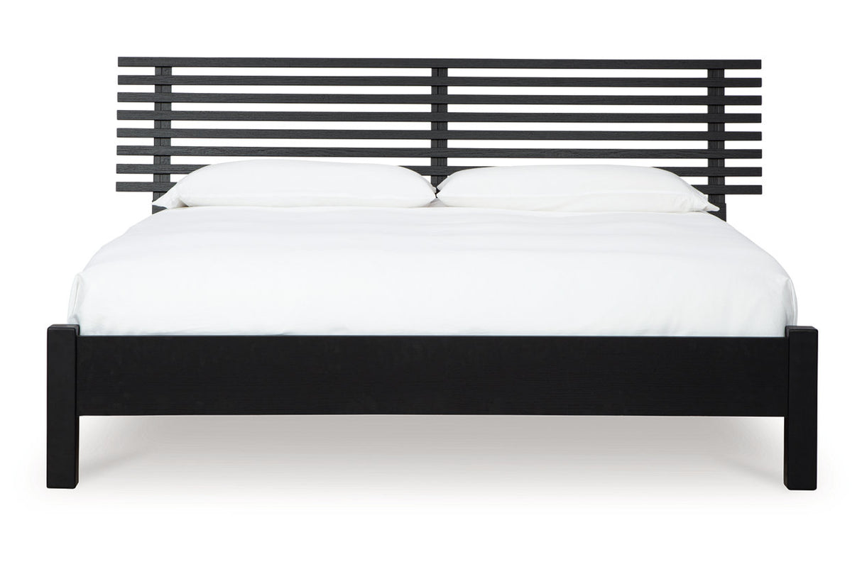 Danziar Black King Slat Platform Bed from Ashley Furniture - Luna Furniture