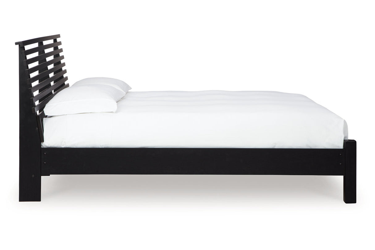 Danziar Black King Slat Platform Bed from Ashley Furniture - Luna Furniture