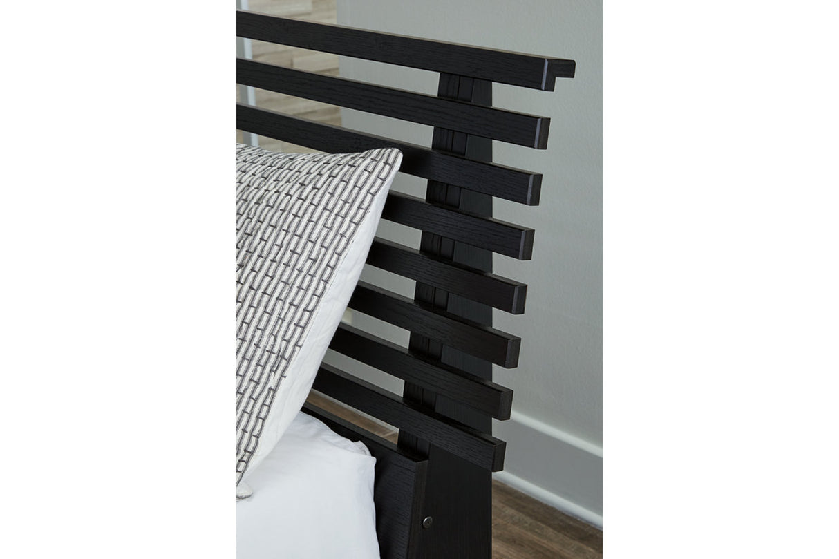 Danziar Black King Slat Platform Bed from Ashley Furniture - Luna Furniture