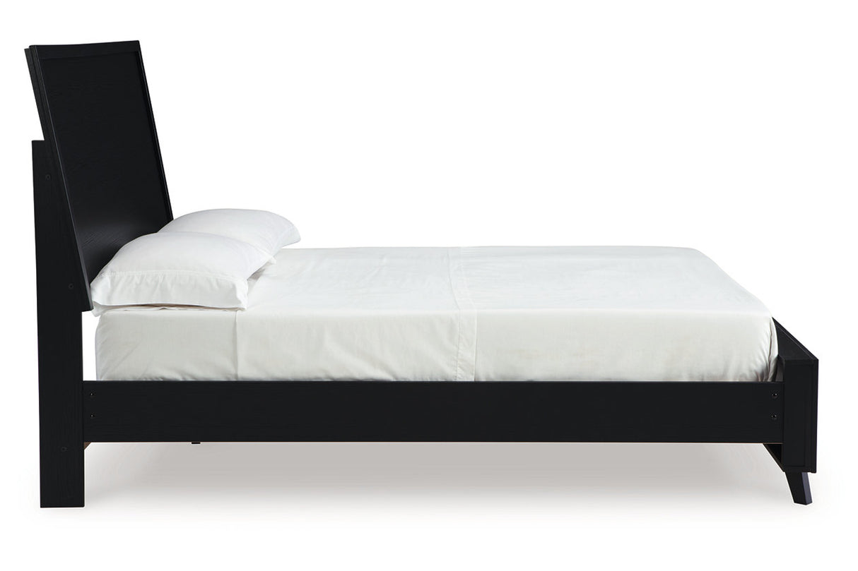 Danziar Black Queen Framed Platform Bed from Ashley Furniture - Luna Furniture