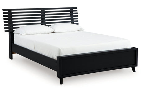 Danziar Black Queen Slat Framed Platform Bed from Ashley - Luna Furniture