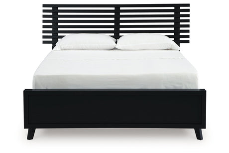 Danziar Black Queen Slat Framed Platform Bed from Ashley - Luna Furniture