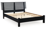 Danziar Black Queen Slat Platform Bed from Ashley Furniture - Luna Furniture