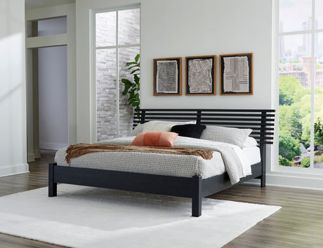 Danziar Black Slat Platform Bedroom Set from Ashley - Luna Furniture