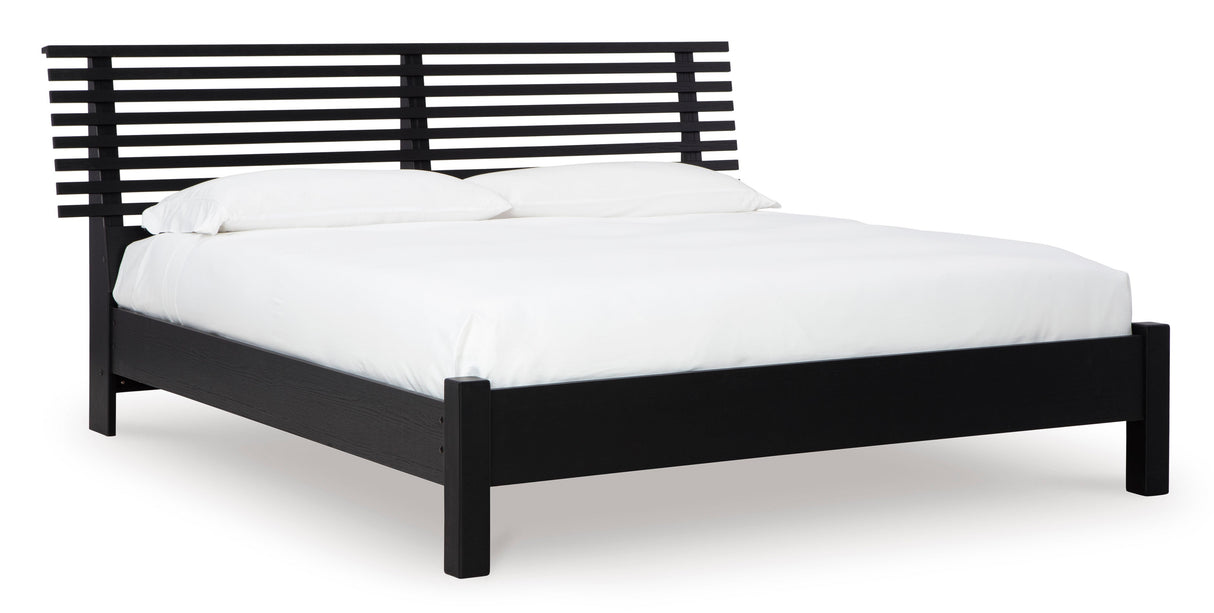 Danziar Black Slat Platform Bedroom Set from Ashley - Luna Furniture