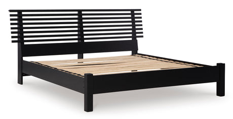 Danziar Black Slat Platform Bedroom Set from Ashley - Luna Furniture