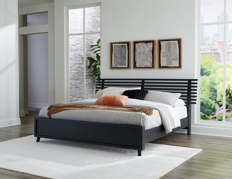 Danziar Black Slat Platform Framed Bedroom Set from Ashley - Luna Furniture