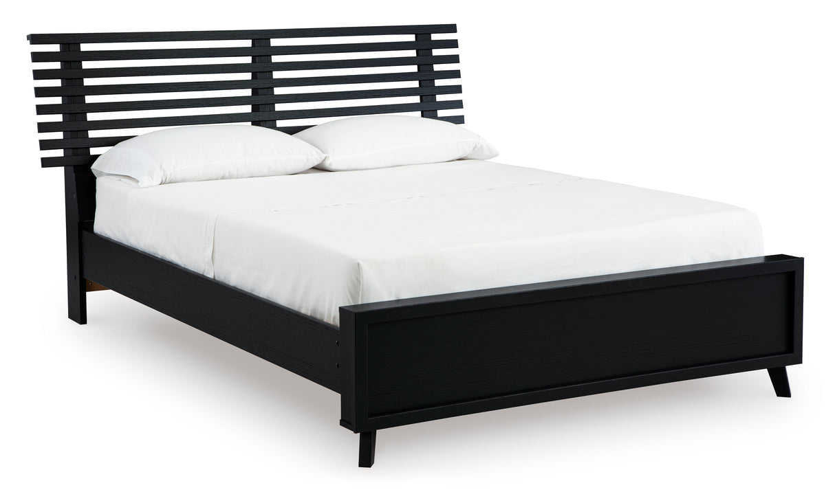 Danziar Black Slat Platform Framed Bedroom Set from Ashley - Luna Furniture