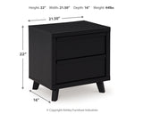 Danziar King Panel Headboard with Mirrored Dresser, Chest and Nightstand in Black from Ashley - Luna Furniture
