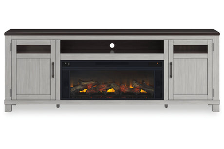 Darborn Gray/Brown 88" TV Stand with Electric Fireplace from Ashley - Luna Furniture