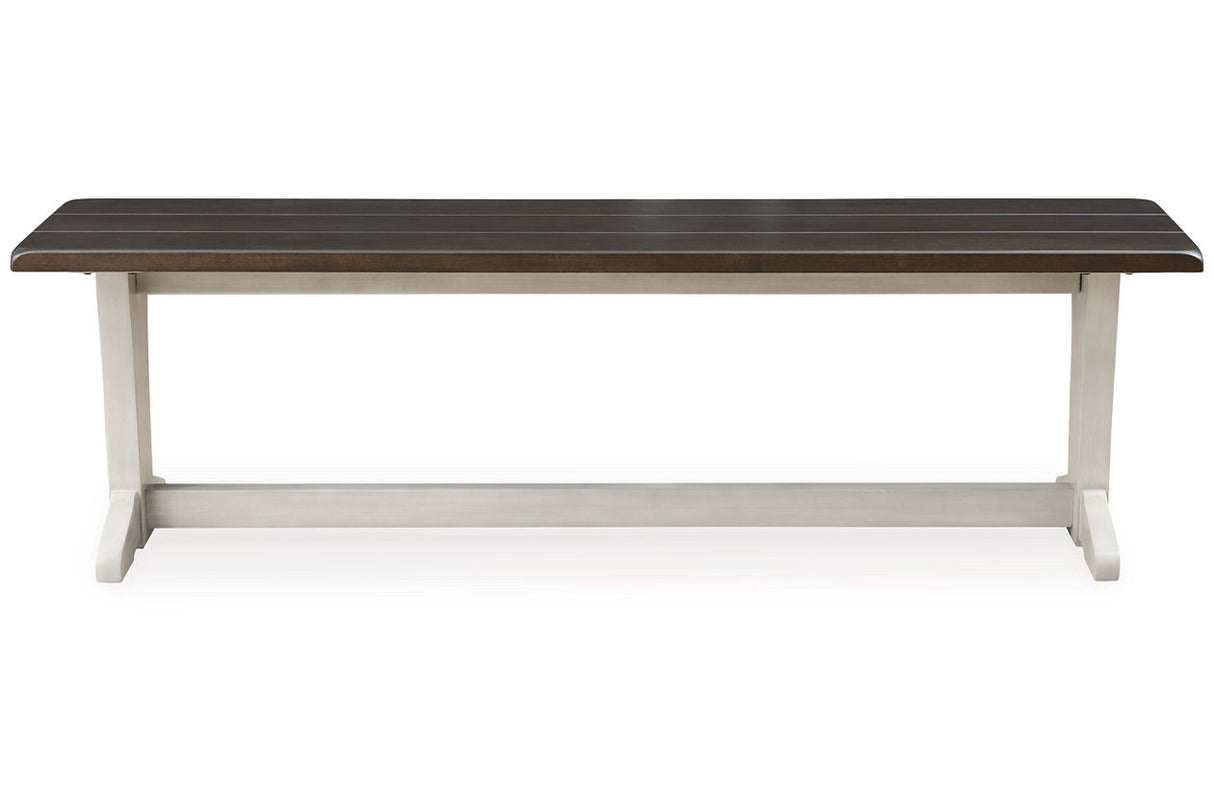 Darborn Gray/Brown Dining Table, 4 Chairs and Bench from Ashley - Luna Furniture