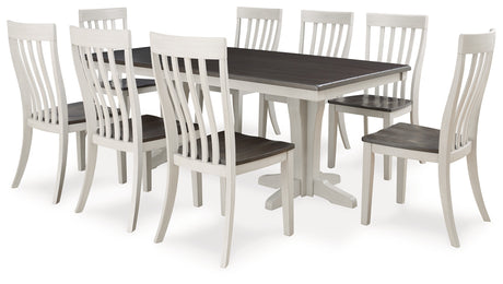 Darborn Gray/Brown Dining Table and 8 Chairs from Ashley - Luna Furniture