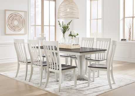 Darborn Gray/Brown Dining Table and 8 Chairs from Ashley - Luna Furniture