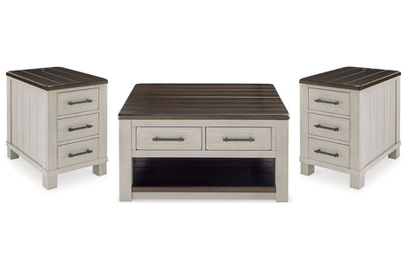 Darborn Gray/Brown Lift-top Coffee Table and 2 Chairside End Tables from Ashley - Luna Furniture