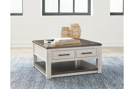 Darborn Gray/Brown Lift-top Coffee Table and 2 Chairside End Tables from Ashley - Luna Furniture