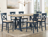Darcy Midnight Blue/Natural Counter Height Dining Set with 18-inch Leaf from Steve Silver - Luna Furniture