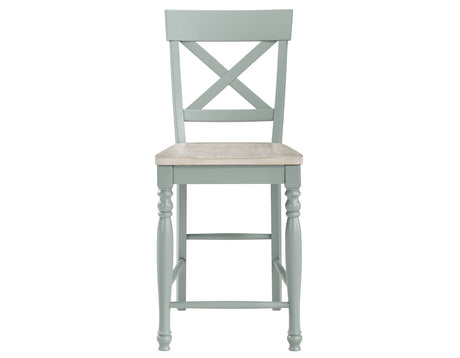 Darcy Mint Green/Natural Counter Height Dining Set with 18-inch Leaf from Steve Silver - Luna Furniture