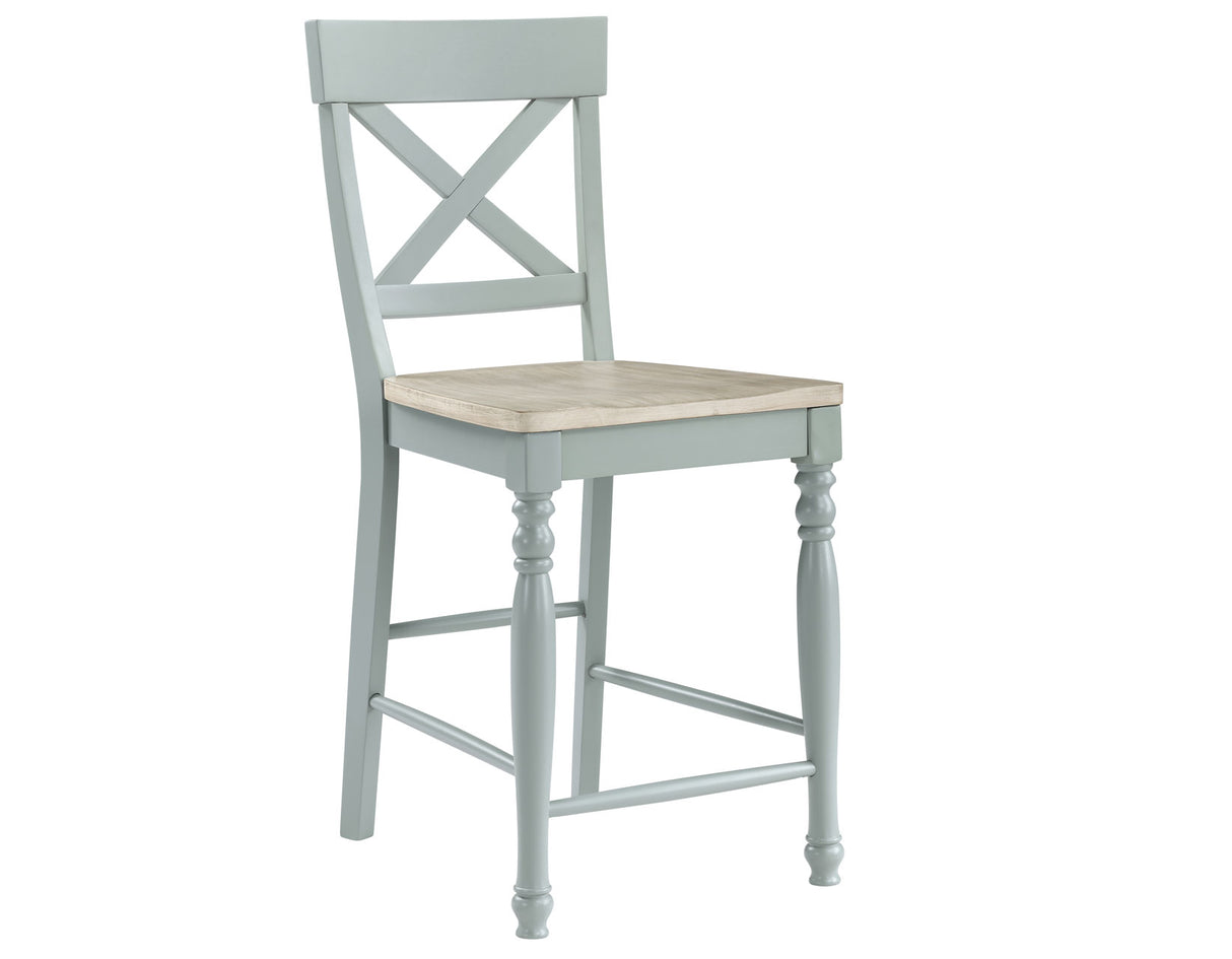 Darcy Mint Green/Natural Counter Height Dining Set with 18-inch Leaf from Steve Silver - Luna Furniture