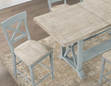 Darcy Mint Green/Natural Counter Height Dining Set with 18-inch Leaf from Steve Silver - Luna Furniture