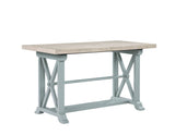 Darcy 64-82″Counter Table with 18-inch leaf, Mint Green and Natural Finish from Steve Silver - Luna Furniture