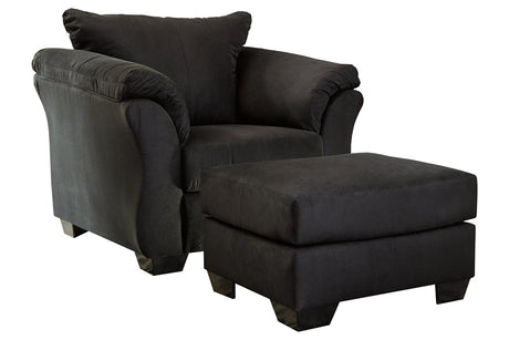 Darcy Black Chair and Ottoman from Ashley - Luna Furniture